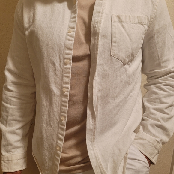 Zara White Jean Collared Shirt - Picture 2 of 4